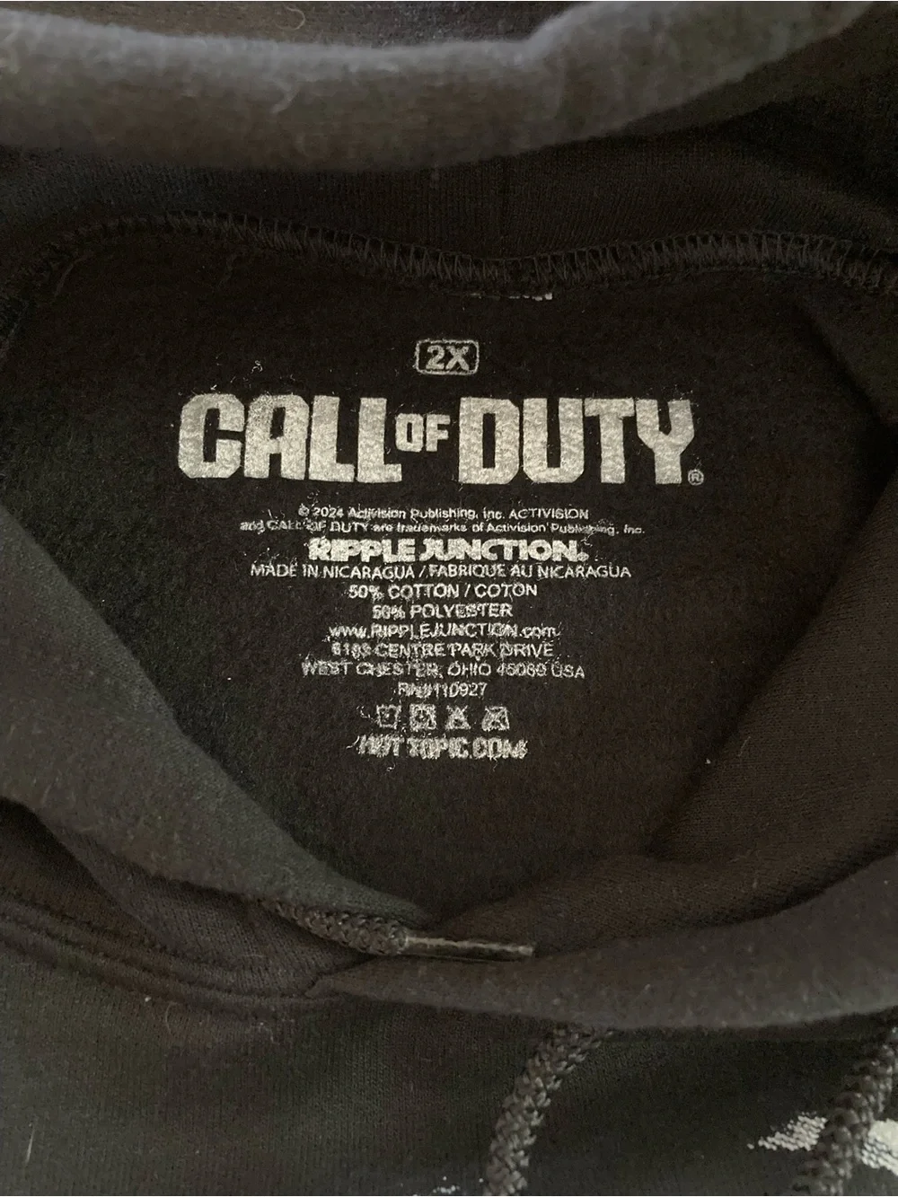Call of Duty Modern Warfare Ghost Skull Hoodie 2XL Hot Topic Ripple Junction